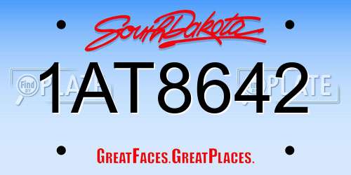 1AT8642 South Dakota License Plate