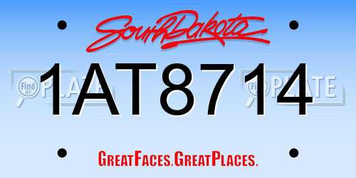 1AT8714 South Dakota License Plate