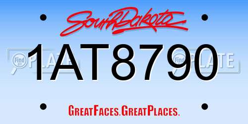 1AT8790 South Dakota License Plate