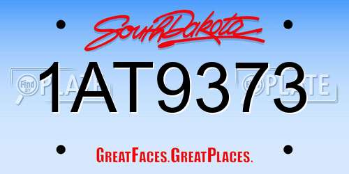 1AT9373 South Dakota License Plate