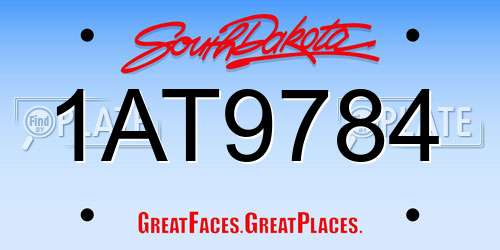 1AT9784 South Dakota License Plate