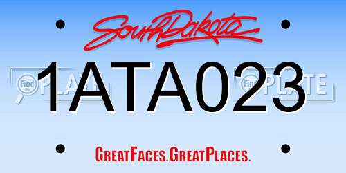 1ATA023 South Dakota License Plate