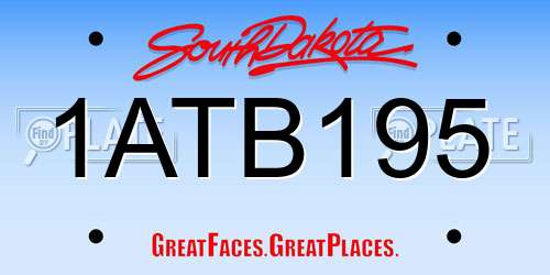 1ATB195 South Dakota License Plate