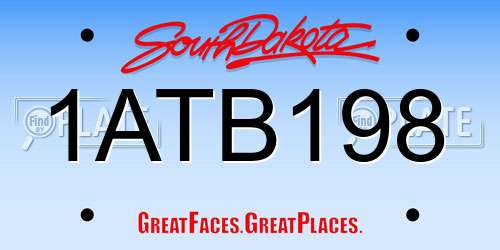 1ATB198 South Dakota License Plate
