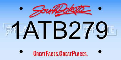 1ATB279 South Dakota License Plate