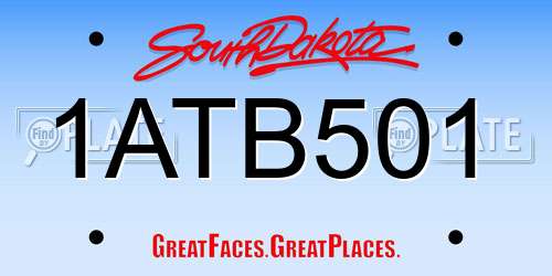 1ATB501 South Dakota License Plate