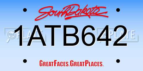 1ATB642 South Dakota License Plate