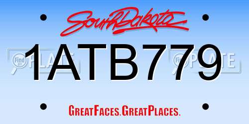 1ATB779 South Dakota License Plate