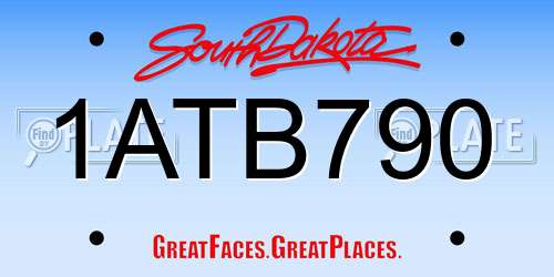 1ATB790 South Dakota License Plate
