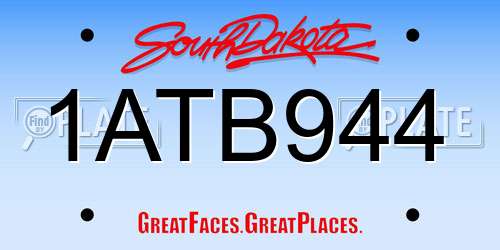 1ATB944 South Dakota License Plate
