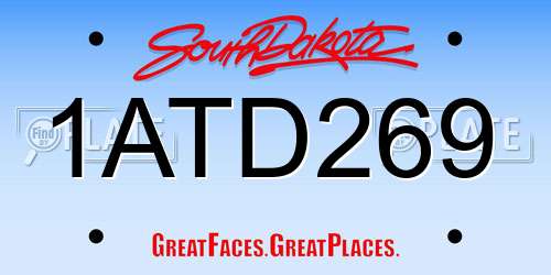 1ATD269 South Dakota License Plate