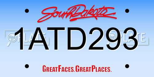 1ATD293 South Dakota License Plate