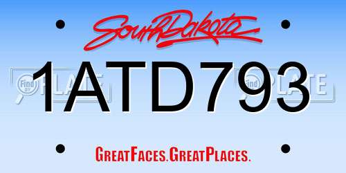 1ATD793 South Dakota License Plate