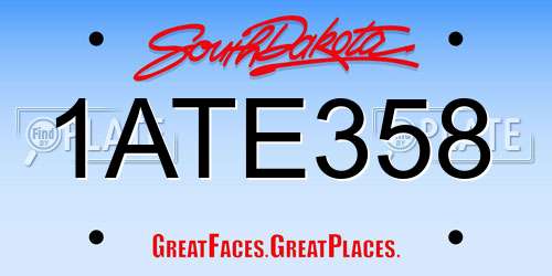 1ATE358 South Dakota License Plate