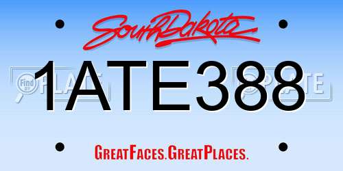 1ATE388 South Dakota License Plate