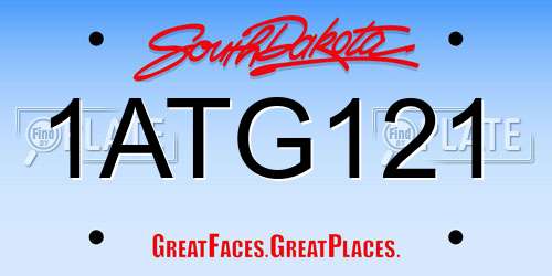 1ATG121 South Dakota License Plate