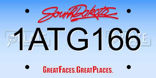 1ATG166 South Dakota License Plate