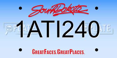 1ATI240 South Dakota License Plate