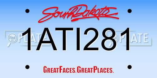 1ATI281 South Dakota License Plate