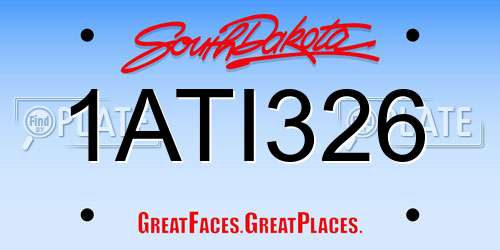 1ATI326 South Dakota License Plate