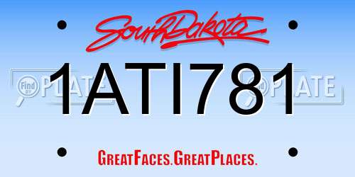 1ATI781 South Dakota License Plate