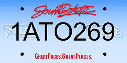 1ATO269 South Dakota License Plate