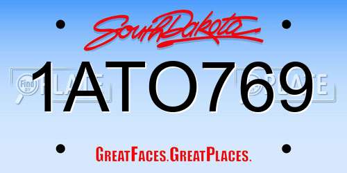 1ATO769 South Dakota License Plate