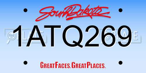 1ATQ269 South Dakota License Plate