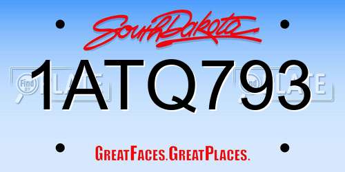 1ATQ793 South Dakota License Plate