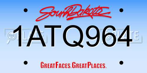 1ATQ964 South Dakota License Plate