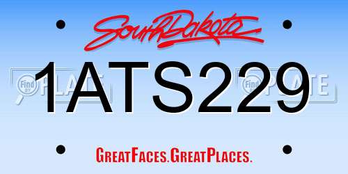 1ATS229 South Dakota License Plate