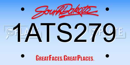 1ATS279 South Dakota License Plate
