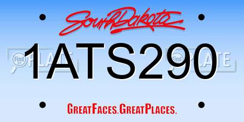 1ATS290 South Dakota License Plate