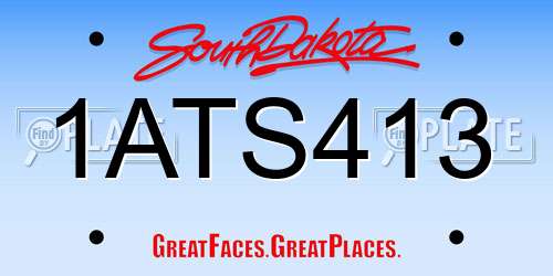 1ATS413 South Dakota License Plate
