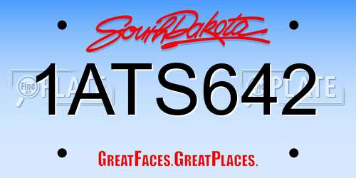 1ATS642 South Dakota License Plate
