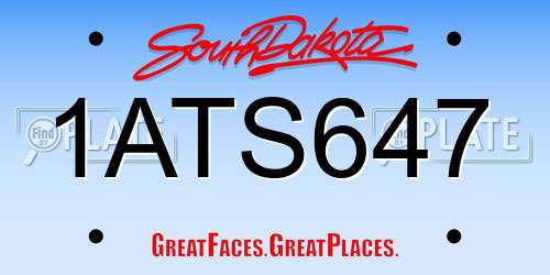 1ATS647 South Dakota License Plate