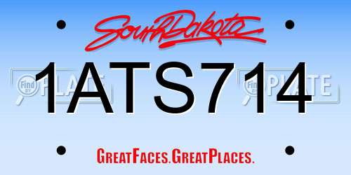 1ATS714 South Dakota License Plate