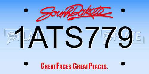 1ATS779 South Dakota License Plate