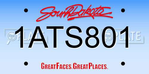 1ATS801 South Dakota License Plate