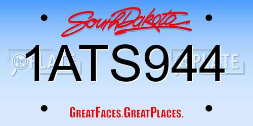 1ATS944 South Dakota License Plate