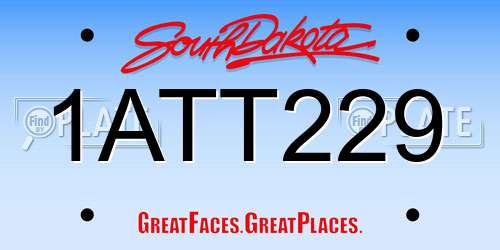 1ATT229 South Dakota License Plate