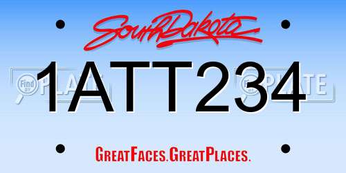 1ATT234 South Dakota License Plate