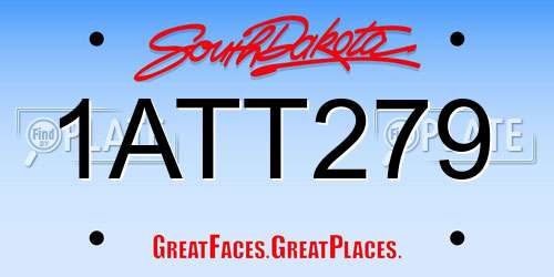 1ATT279 South Dakota License Plate