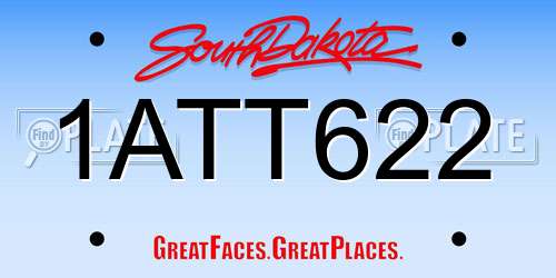 1ATT622 South Dakota License Plate