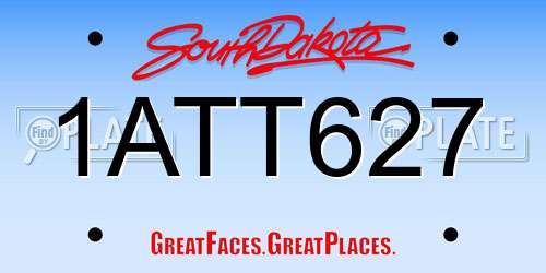1ATT627 South Dakota License Plate