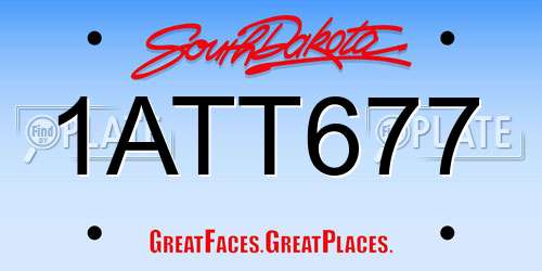 1ATT677 South Dakota License Plate