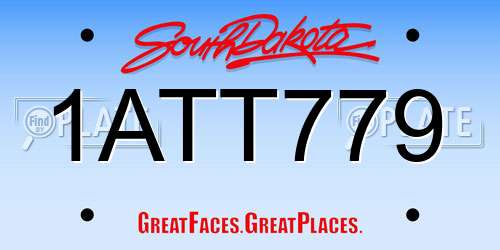 1ATT779 South Dakota License Plate