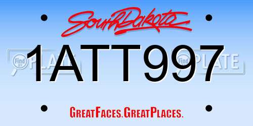 1ATT997 South Dakota License Plate