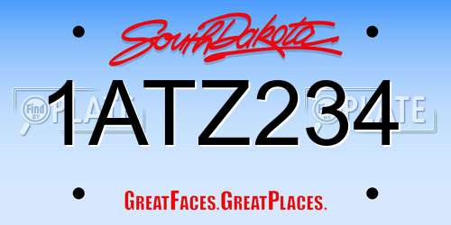 1ATZ234 South Dakota License Plate