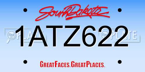 1ATZ622 South Dakota License Plate